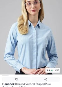 Striped Relaxed Fit Button-Up Shirt