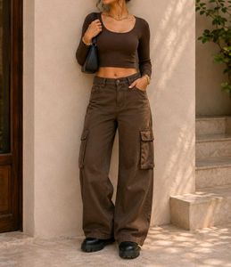MANGO BROWN CARGO PANTS