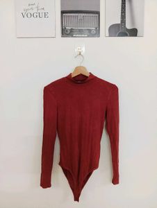 Ribbed Mock Neck Bodysuit