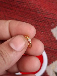 Dainty Gold Nose Hoop with Diamond Accent