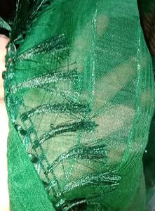 Beautiful Green Saree with Unstitched blouse
