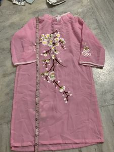 Pink Embroidered Kurta
