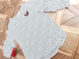 White Top With Black Dots