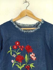 Denim Blue Casual Top (Women's)