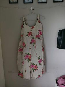 Floral Button-Front Midi Dress