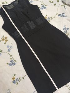 Chic Black Mesh Panel Dress