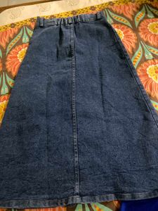Women Everyday Wear Denim Midi Skirt