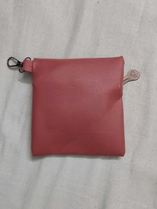 Cute Pink Coin Pouch with Zipper