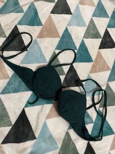 H&M Emerald Green Textured Bikini Set
