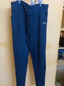 Blue silky smooth gym track pant