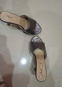 Metallic Wedge Mules