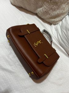 Ysl inspired Brown Textured Handbag