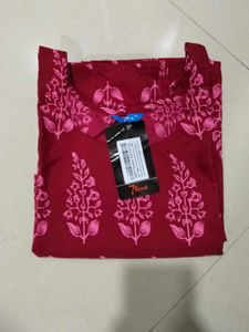 Maroon Printed Kurta with White Pants