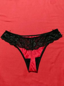 Lovehoney Black &amp; Red Lace Thong Panty