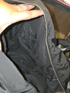 Stylish Black Nylon Utility Tote Bag