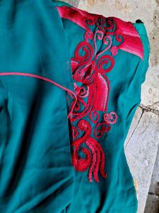 Teal Embroidered Kurta