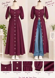 Button-Down Maxi Dress / Slit Kurti – 2-