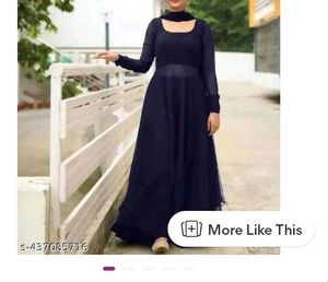 Georgette Plan Black Kurti And dupataa