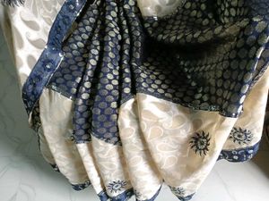 GentlyUsed Elegant Blue&amp;Gold ZariWork Saree-WithBl