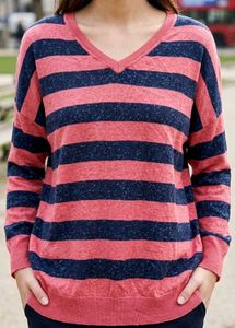 Striped V-Neck Sweater