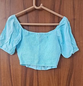 Blue Crop Top For Women