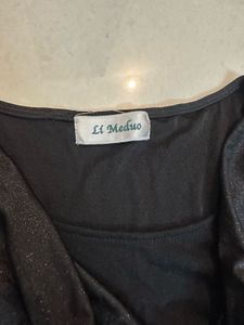 Sparkly Black Cowl Neck Top