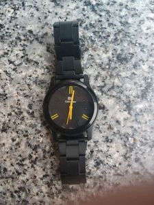 Classic Black Watch with Yellow Accents
