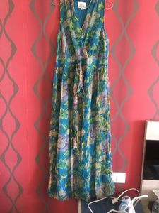 label Ritu Kumar floral Print halter gown/dress