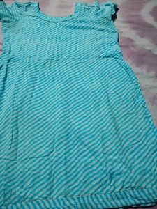 Blue Striped Kurta Set with Patiala Pants