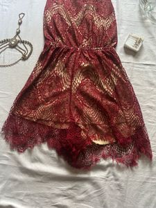 Stunning Red Lace Romper