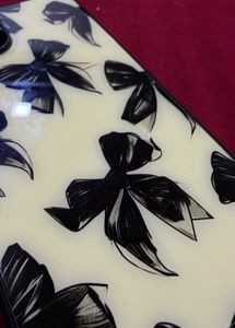 Cute Bow Print Glass back Phone Case -iphone 13