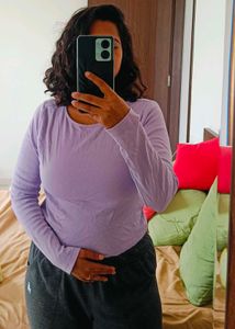 Comfortable Lavender Long Sleeve Top