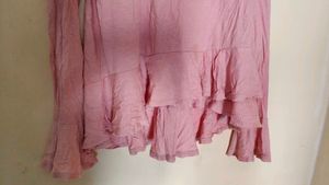 Pink Ruffle Long Sleeve Top