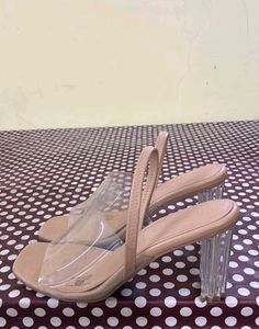 Chic Clear Strap Block Heels