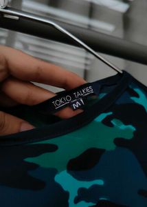 Camo Print Long Sleeve Top