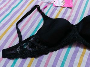 Black Bra with Lace Details