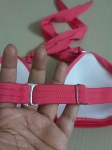 Bright Pink Bikini Top with Embellishments