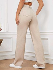 Beige Wide Leg Jeans
