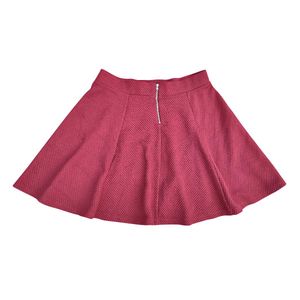 Maroon Fit & Flare Mini Skirt