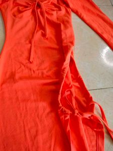 Orange Long Sleeve Maxi Dress🦊🍤🧭🎁🎗️