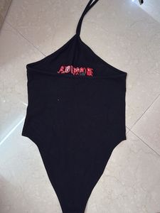 Black "Bonita" Graphic Bodysuit