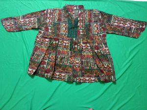 Boho Print Tassel Neck Tunic Top