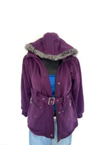 Purple Hooded Winter Coat