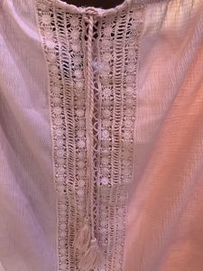 Pink Off-Shoulder Tassel Top
