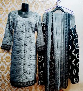 Designer Crap Kurta Salwar With Dupatta
