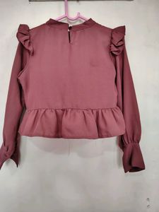 Chic Ruffled Mauve Top