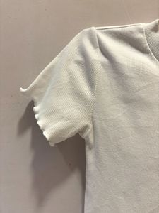 White Lettuce Hem  Ribbed T-Shirt