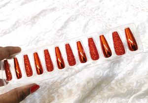 Fake Nails Red And Glitter