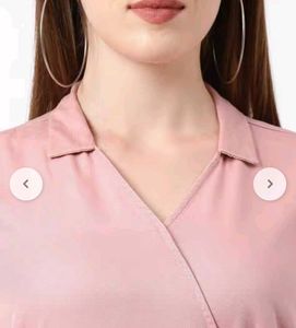 Elegant Pink Wrap Dress