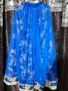 Vibrant Blue Floral Ethnic Skirt